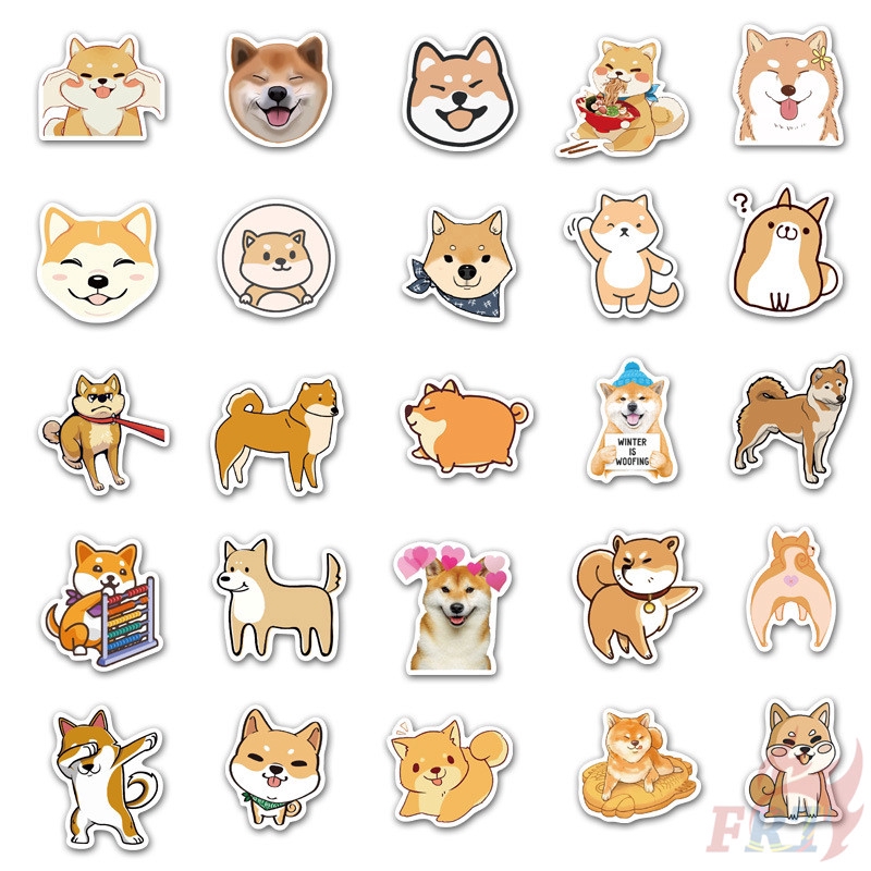 ❉ Pets Dogs Best Friends Q-2 Shiba Inu &amp; Corgi Stickers ❉ 50Pcs/Set Big League of Dogs Mixed DIY Fashion Decals Doodle Stickers
