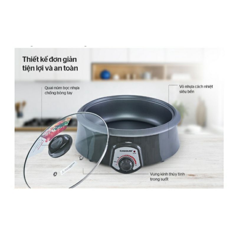 Nồi lẩu điện sunhouse sh4522 3 lit