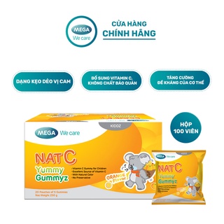 Nat c yummy gummyz - kẹo dẻo vitamin c tăng cường đề kháng giảm cảm lạnh, cảm cúm hanabeauty