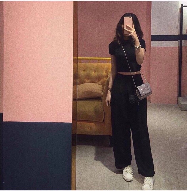 Quần ống rộng from dài cạp cao (chất vải cát) | BigBuy360 - bigbuy360.vn