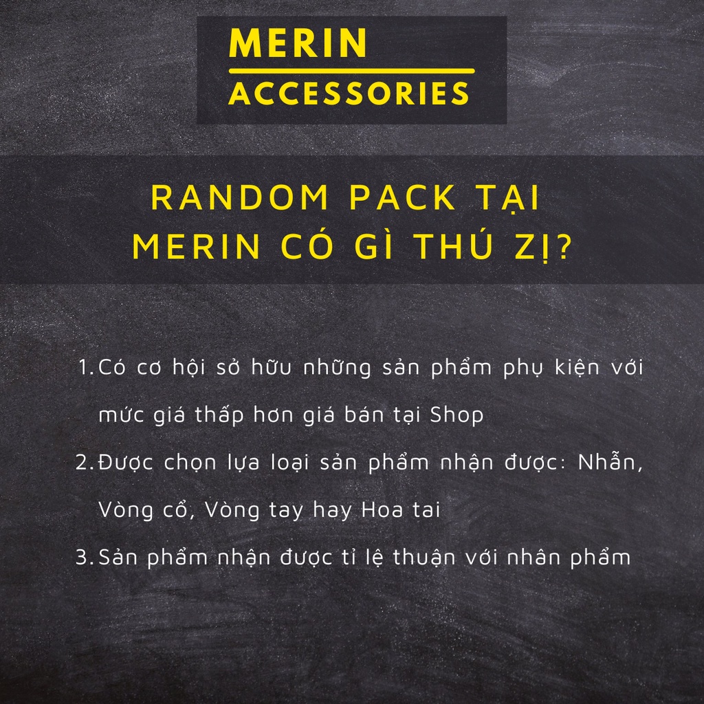 Dây chuyền vòng cổ nhẫn vòng tay - Túi phụ kiện ngẫu nhiên Merin Accesories - Random Pack