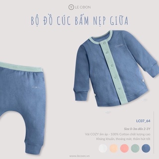 [Lecoon] Bộ  cổ nẹp cúc giữa cho bé