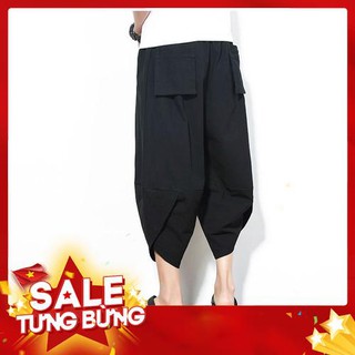 Quần Ngố Nam Ống Rộng Alibaba - Quần Short Nam Vải Đũi - Hàng nhập khẩu