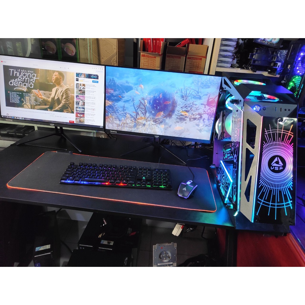 Màn hình LCD 24'' VSP V2408S tràn viền Full HD 75Hz Gaming BH 24 tháng