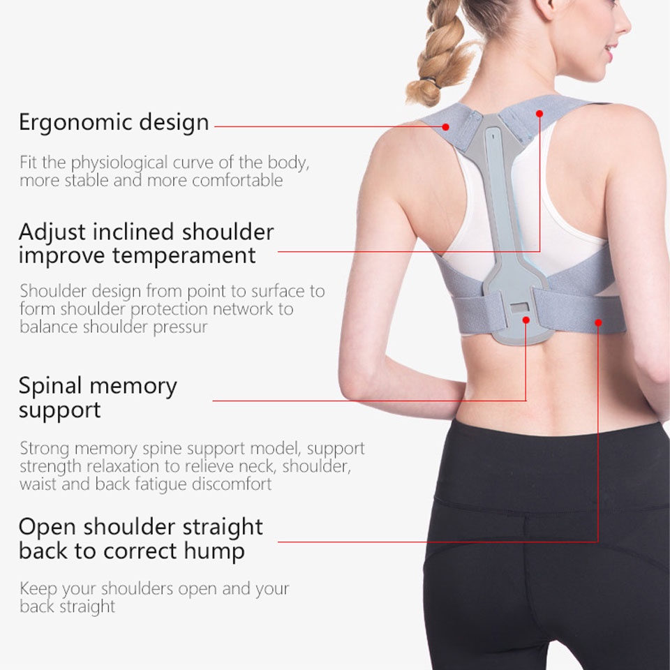 Đai Đeo Điều Chỉnh Tư Thế Lưng Và Vai Cho Cột Sống Unisex