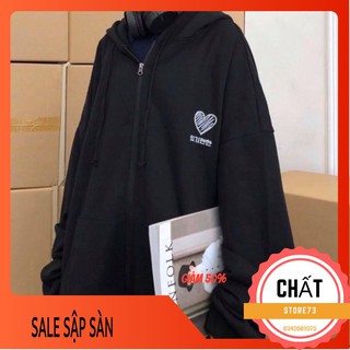 Áo Khoác nỉ Hoodie TRÁI TIM HEART Unisex chữ thêu cá tính