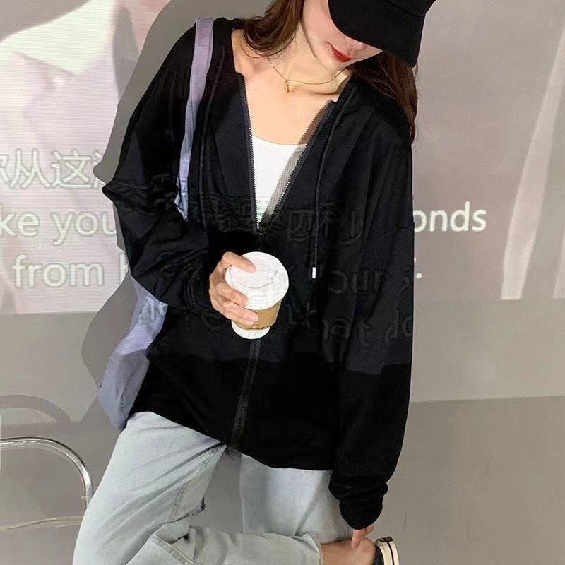 Áo Khoác Hoodie Tay Dài Dáng Rộng Có Khóa Kéo Phong Cách Hàn Quốc Cho Nữ | BigBuy360 - bigbuy360.vn