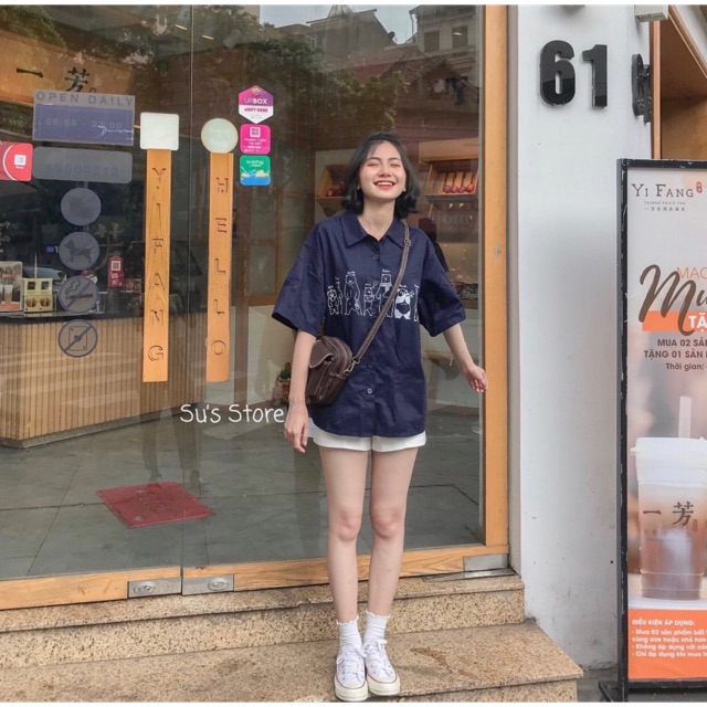 Áo thô cổ polo hình A916 SUSTORE