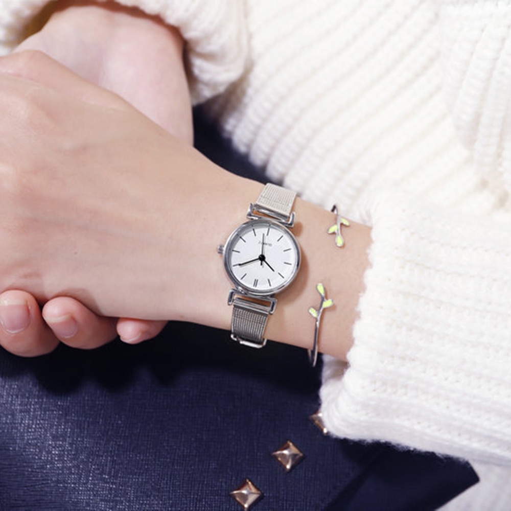 Đồng Hồ Quartz Mặt Nhỏ Đơn Giản Phong Cách Hàn Quốc