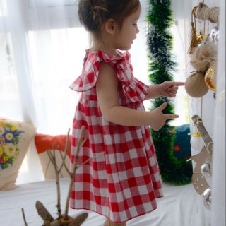 Váy kẻ đỏ hàn