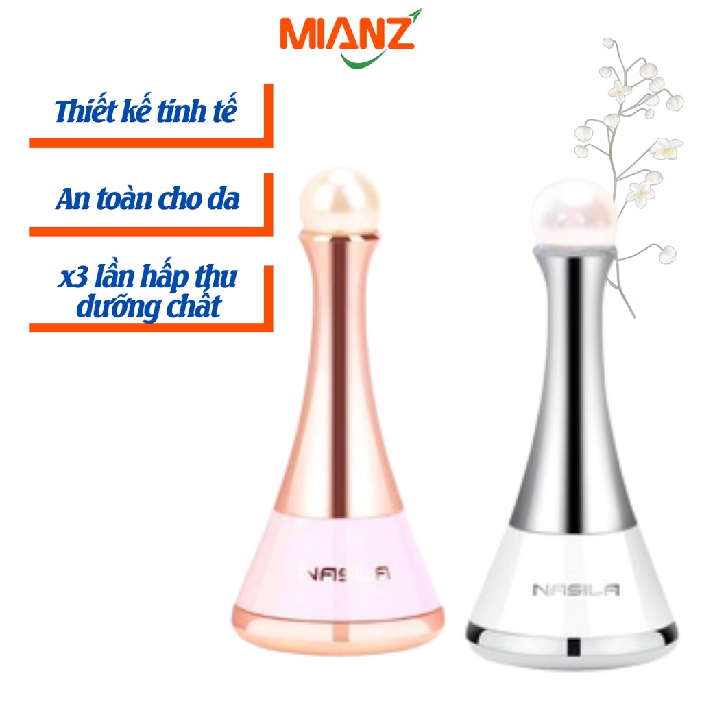 Máy massage mặt ion cầm tay, Matxa làm đẹp trẻ hóa nâng cơ đẩy tinh chất - Tặng Pin dự phòng - MIANZ STORE