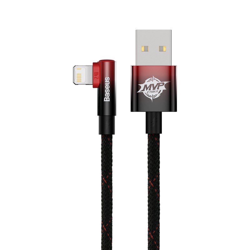 Dây Cáp Sạc Nhanh Baseus 2.4A MVP Dành Cho Điện Thoại Yphone Có Chân Vuông Góc 90 Độ
