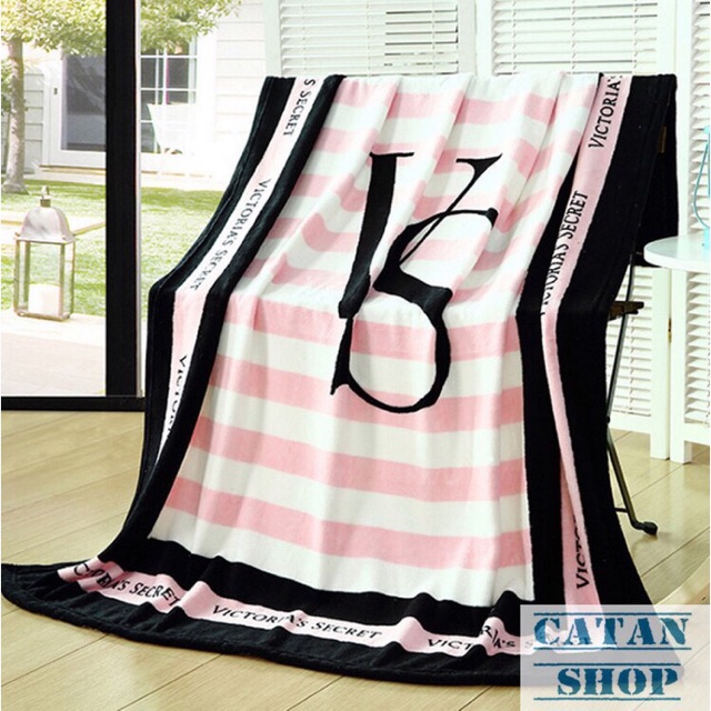 Mền VICTORIA SECRET nỉ nhung siêu mịn, chăn VS ngủ trưa văn phòng