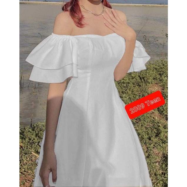 [Rẻ Vô Địch]Váy trễ vai khóa lưng vai bồng 2 lớp dành cho các hotgirl