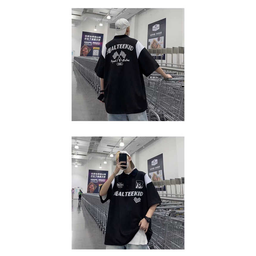 Áo Thun POLO Tay Ngắn Dáng Rộng Phong Cách Hip Hop Âu Mỹ Thời Trang Cho Nam Và Nữ