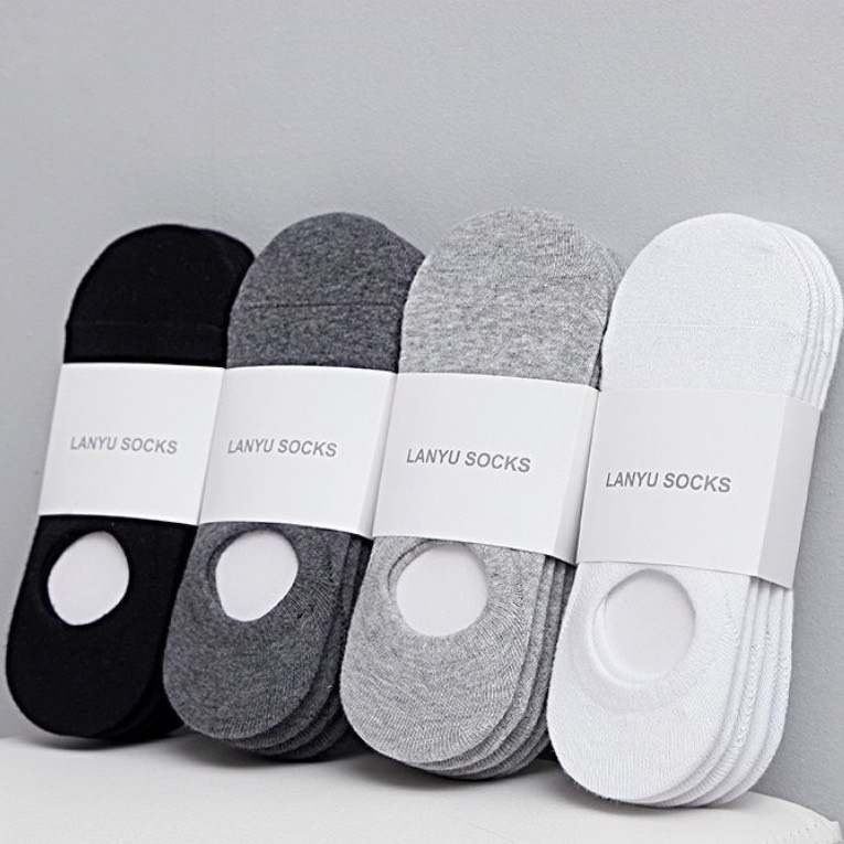 Set 3 tất lười nam cổ ngắn Muzinu vớ nam có đệm gót chống tuột cao cấp TN227