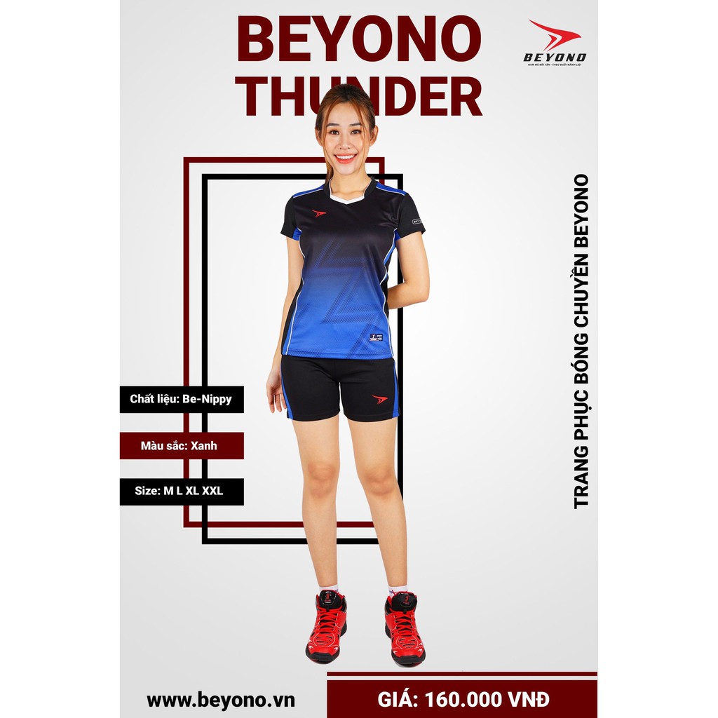 [ Chính Hãng ] Quần Áo Bóng Chuyền Beyono Thunder Nam Nữ - Xanh  ྇ tt