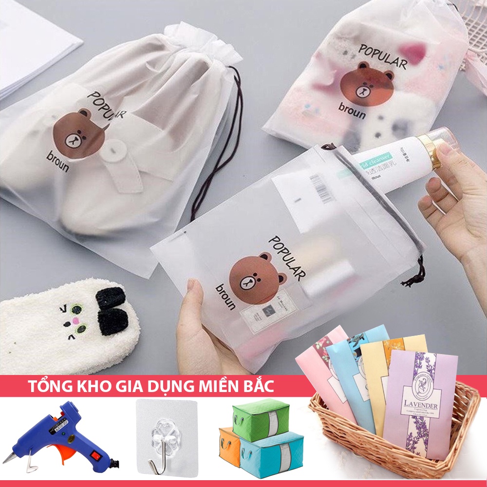 Túi Dây Rút Gấu Brown - Mèo Xinh - Hoa Cúc Họa Mi - Du Lịch Đựng Giày Dép - Quần Áo - Vật Dụng Cá Nhân