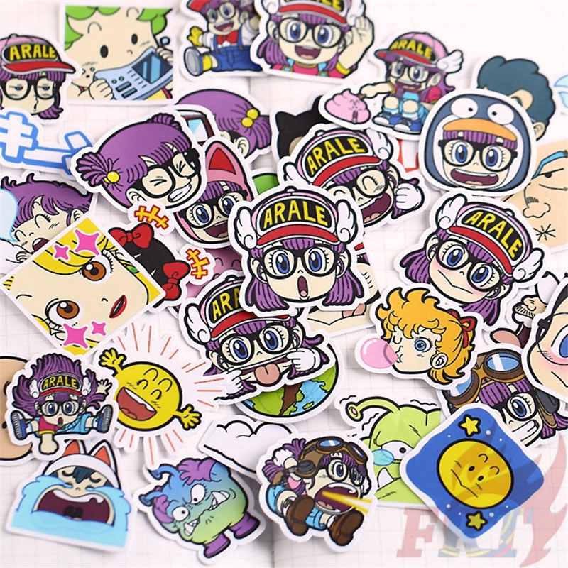 ❀ Arale Q-1 Diary Giấy và decal dán tường ❀ 39Pcs/set Anime Album Scrapbooks Mixed DIY Decor Stickers ML06757