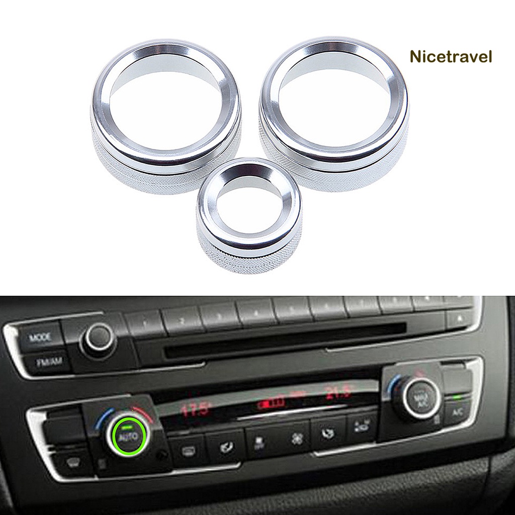 Set 3 Vòng Trang Trí Núm Điều Khiển Âm Thanh Stereo Cho Xe Hơi Bmw 1234 Series