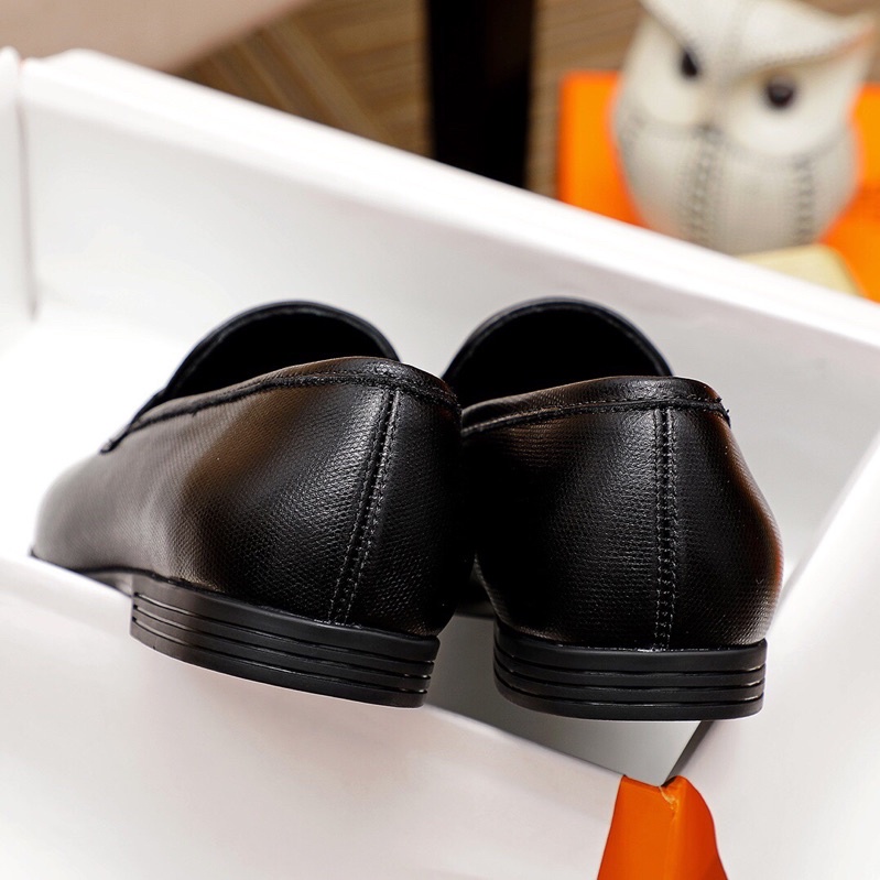 Giày tây lười da thật cao cấp cho nam chữ H logo thương hiệu Hermes HM có 3 mẫu