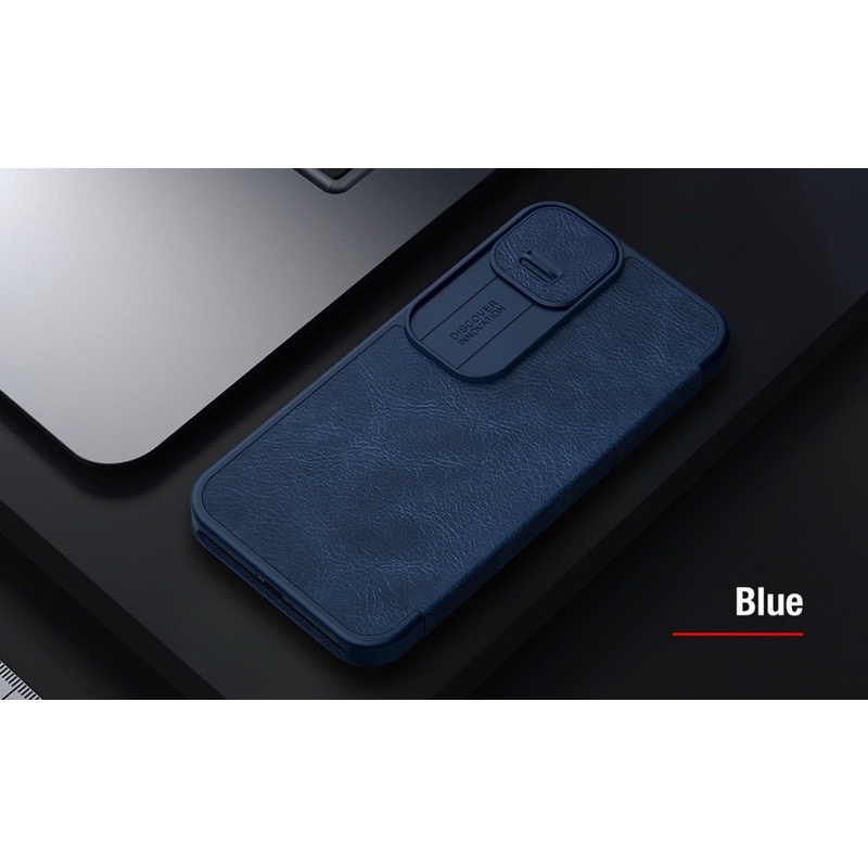 Bao da Nillkin QIN Camshield iPhone 13, 13 Pro, 13 Pro max có ngăn để thẻ trượt bảo vệ camera chính hãng