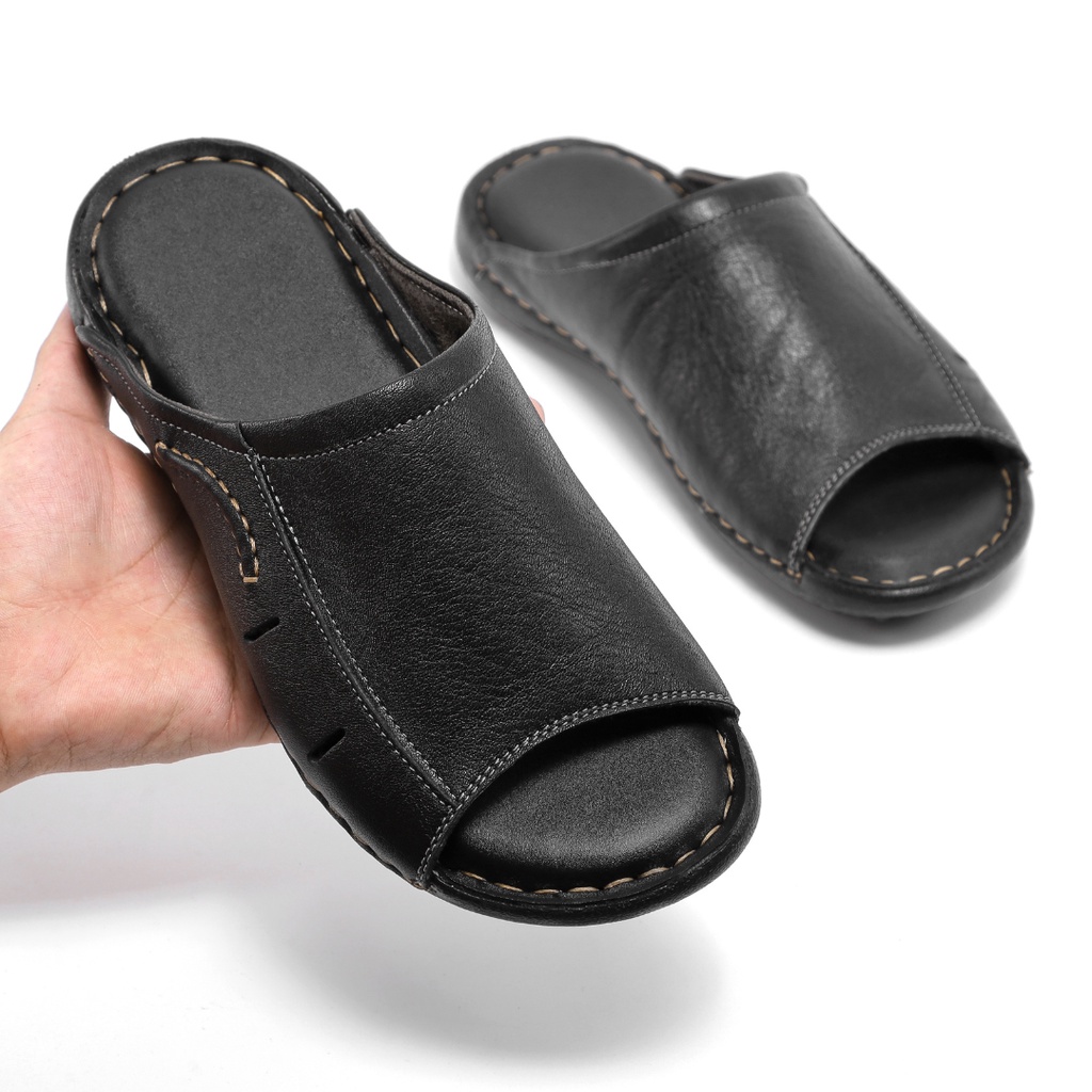 Dép Nam Quai Ngang Da Bò Thương Hiệu Vua Giày PA16