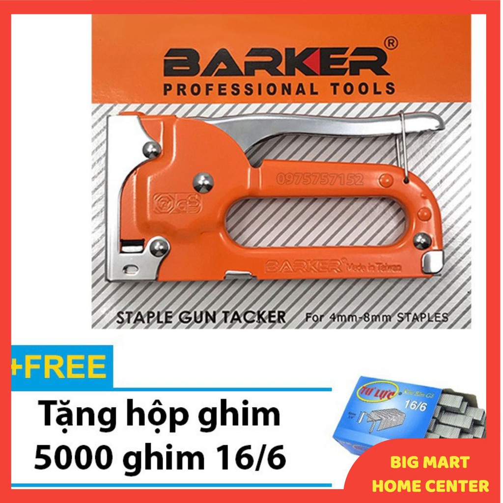 Súng bắn ghim - Kìm bấm đinh gỗ BARKER cầm tay đa năng, tiện dụng