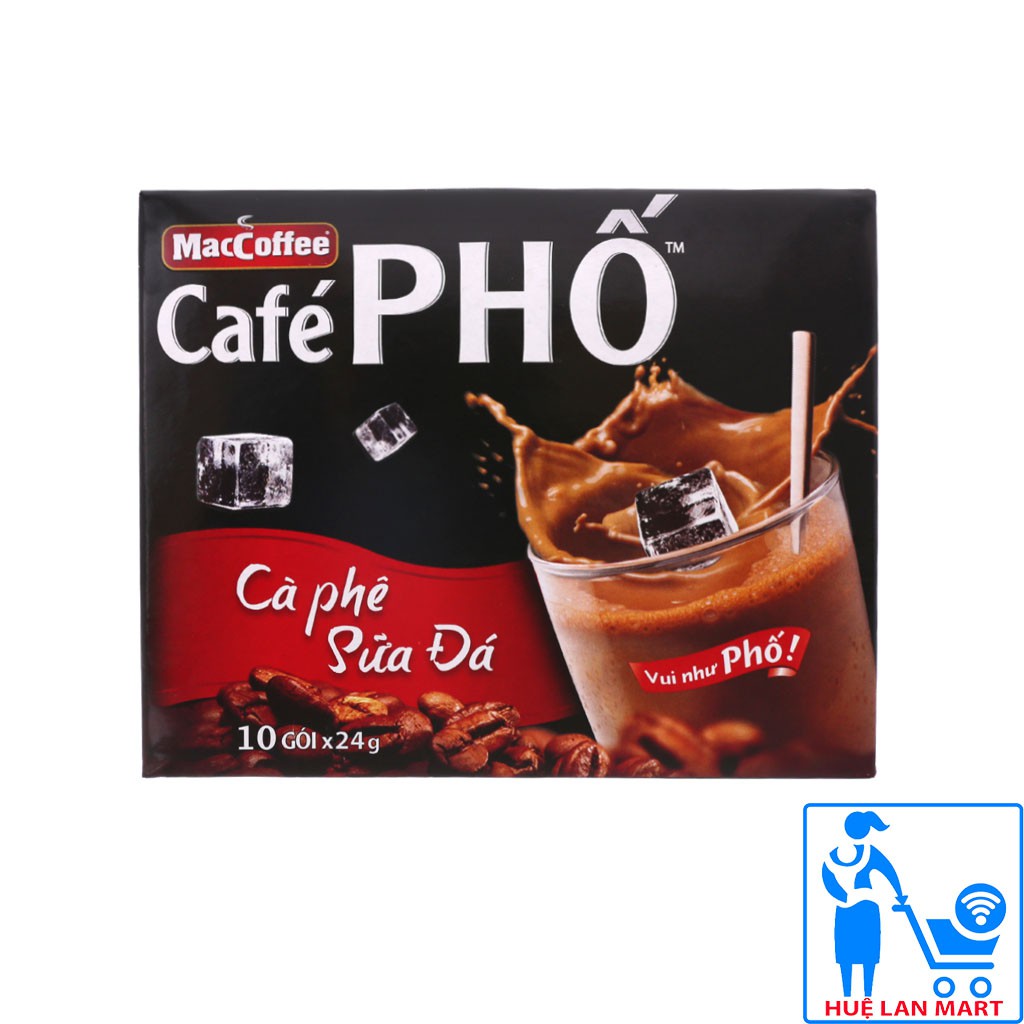 [Mã GROXUAN1 giảm 8% đơn 150K] Cà Phê Sữa Đá Hòa Tan MacCoffee Café Phố Hộp 240g (24g x 10 gói)