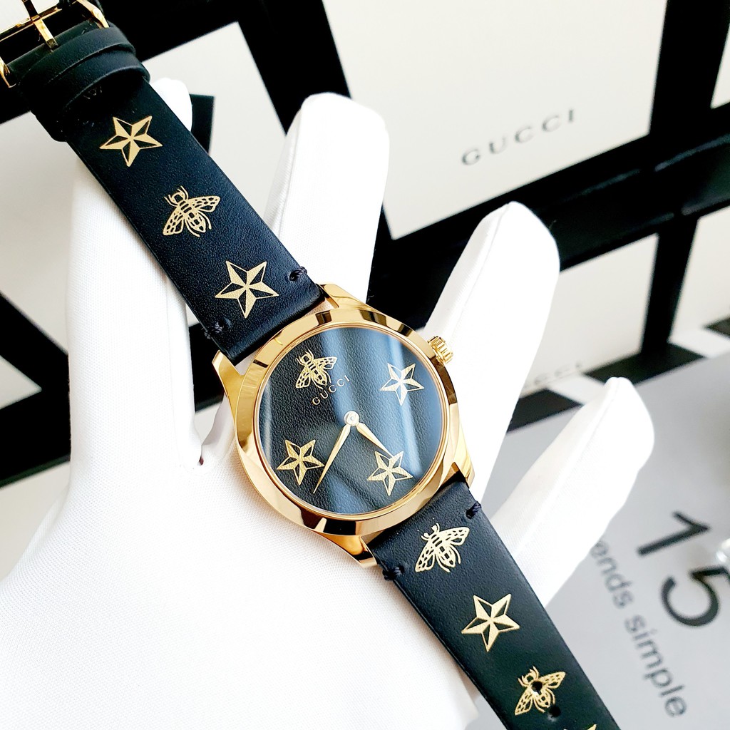 Đồng hồ nữ chính hãng Gucci G-Timeless YA1264055 - Máy Quartz pin Thụy Sĩ - Mặt kính sapphire - Dây da