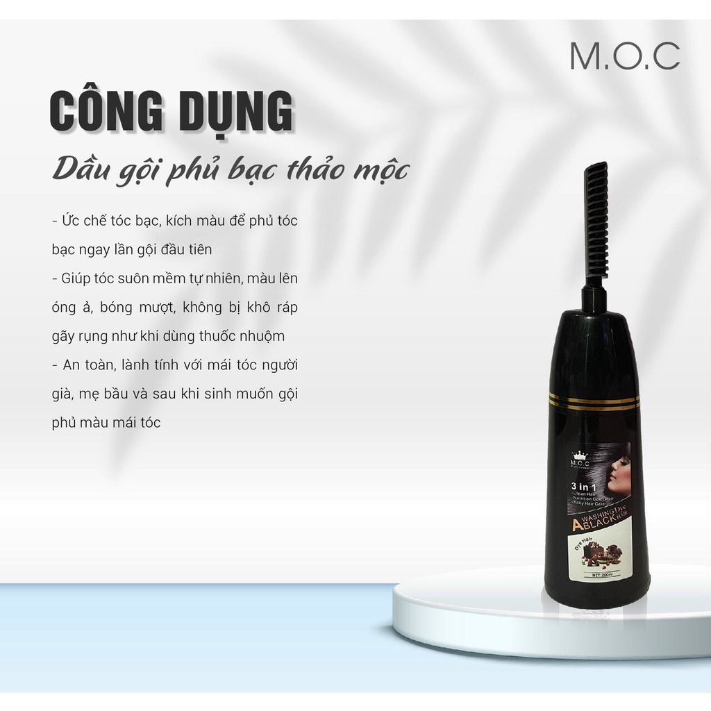 Lược Nhuộm Phủ Bạc Thảo Dược Moc Nhật Bản