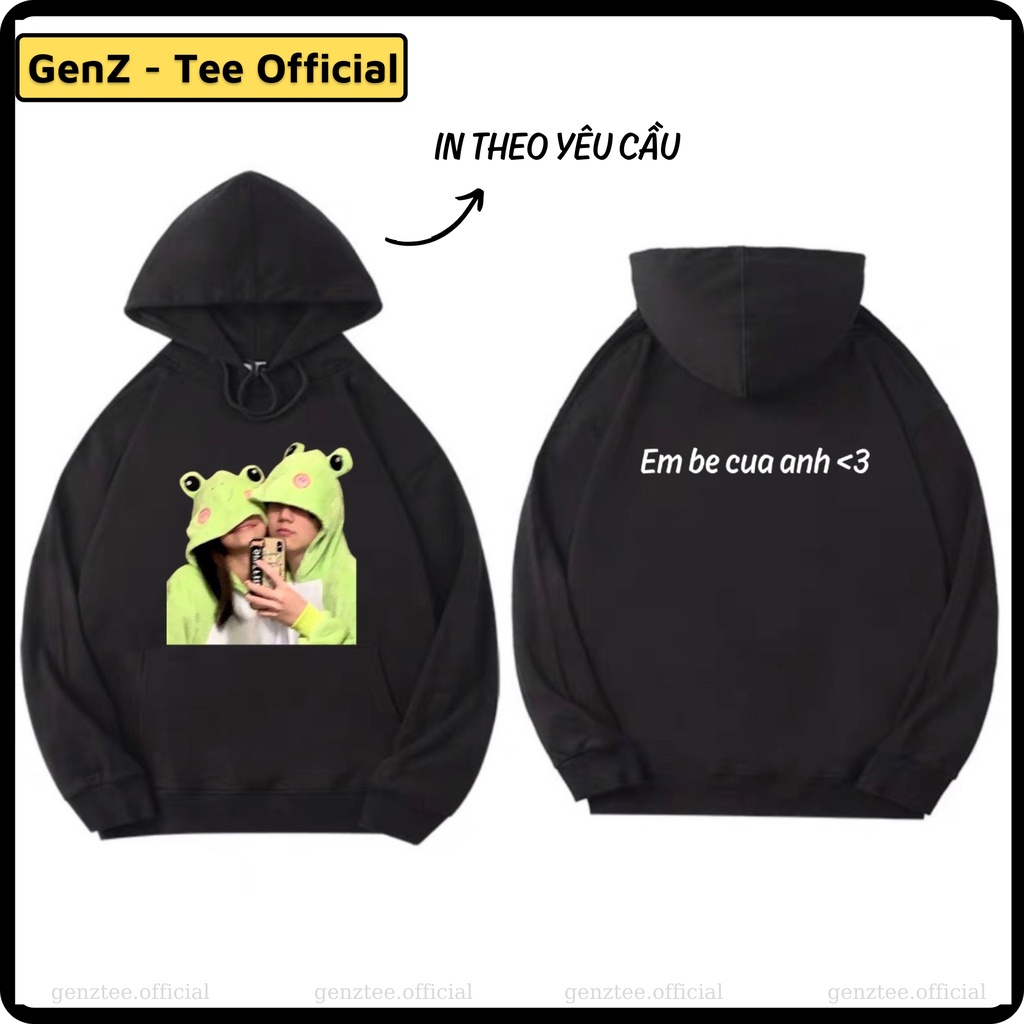 Áo Hoodie Nỉ Dài Tay In Hình Cá Nhân Theo Yêu Cầu Hai Màu Trắng Đen Đủ Size Mới Nhất