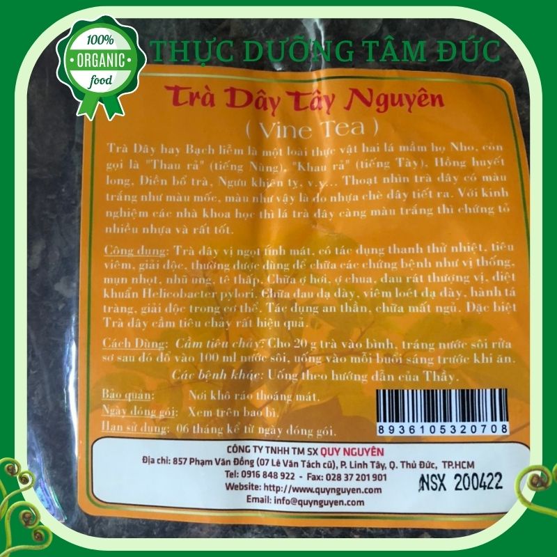 Trà Dây Tây Nguyên Quy Nguyên Thầy Tuệ Hải 200g - chùa Long Hương