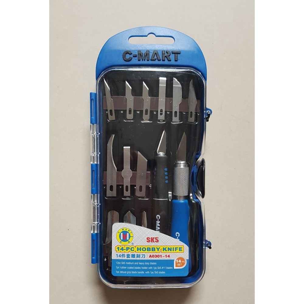 Bộ dao điêu khắc, chạm, trổ, tách, chiết cao cấp 14 chi tiết C-Mart_dao chiết cây