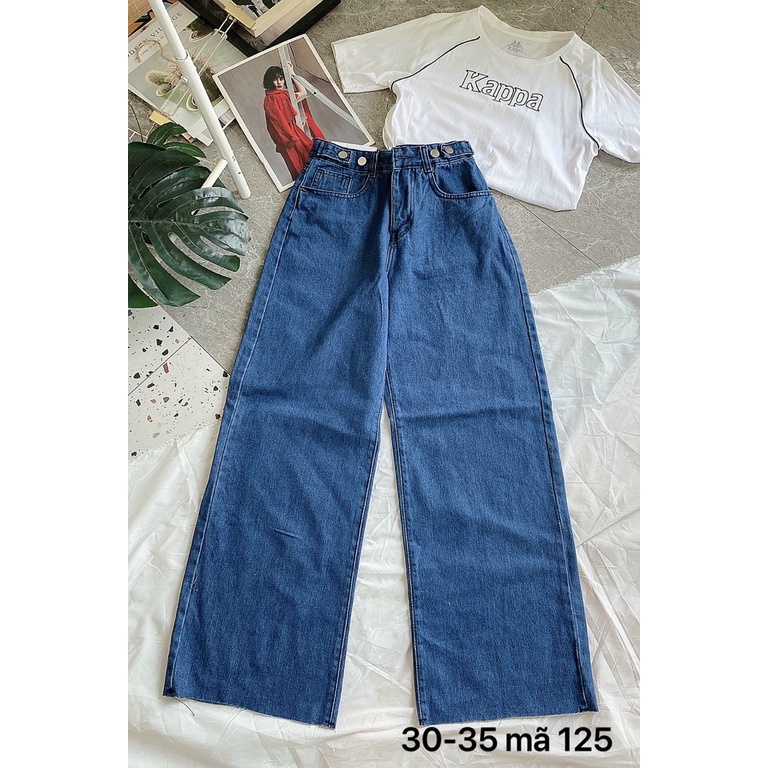 Quần baggy jean nữ ống rộng kiểu quần bò baggy suông lưng cao thời trang bigsize 2KJEAN MS125