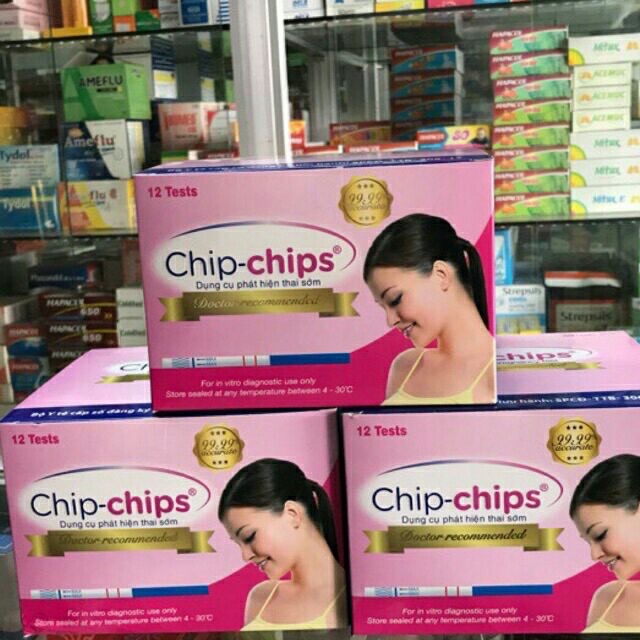 Combo hộp 12 que thử thai Chip Chips phát hiện thai sớm