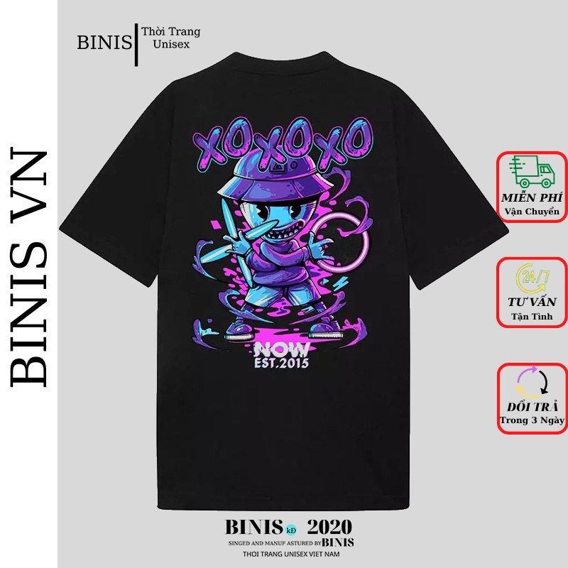 Áo Thun Tay Lỡ Unisex Form Rộng Nam Nữ Chất Vải Cotton Áo Phông Tay Lỡ Cổ Tròn Phong Cách Ulzzang BINIS