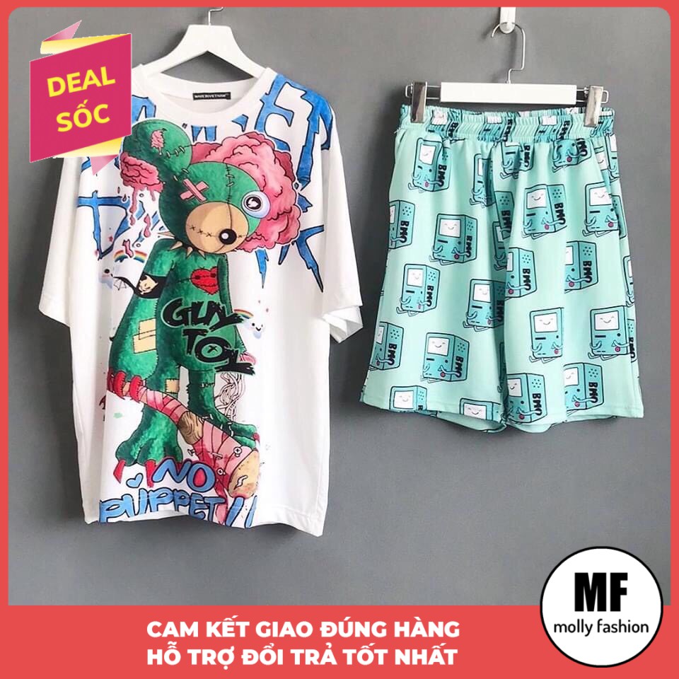 Đồ bộ hoạt hình form rộng Unisex GUY TOY Freesize dành cho nam nữ Molly Fashion