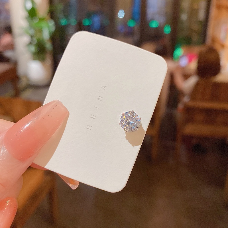 Ins Bông Tai Nam Châm Hình Ốc Sên Đính Đá Zircon Cao Cấp Đơn Giản Cá Tính Phong Cách Ins Cho Nữ