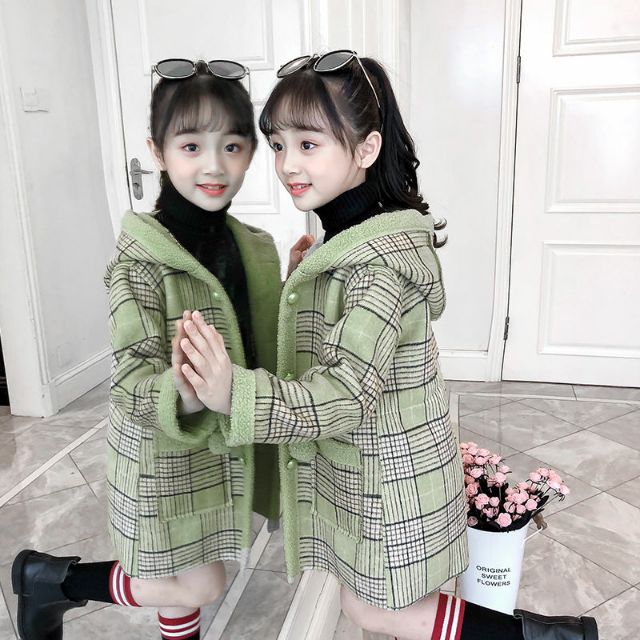 Áo Măng tô lót lông cho bé gái