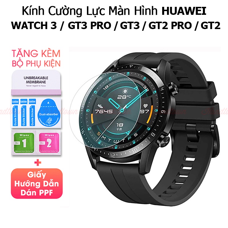 Cường Lực Màn Hình Huawei GT3 Pro Watch3 GT2 GT 46mm 42mm Kính Trong Suốt 3D Chống Trầy Xước Va Đập Chống Vân Handtown