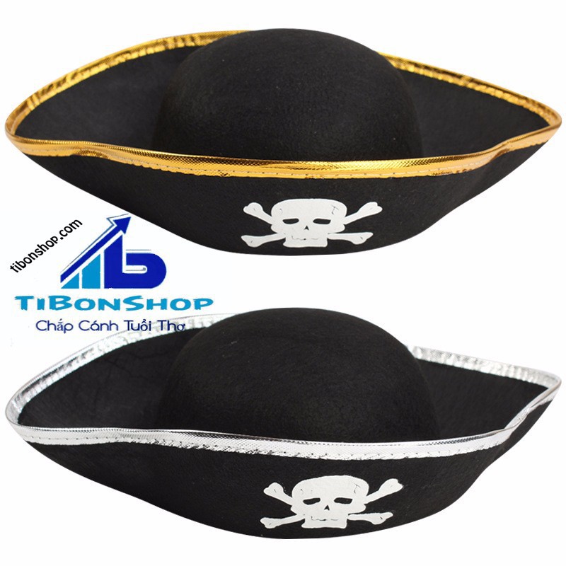 Trang Phục hóa Trang halloween-Mũ Cướp Biển Vàng Bạc 01