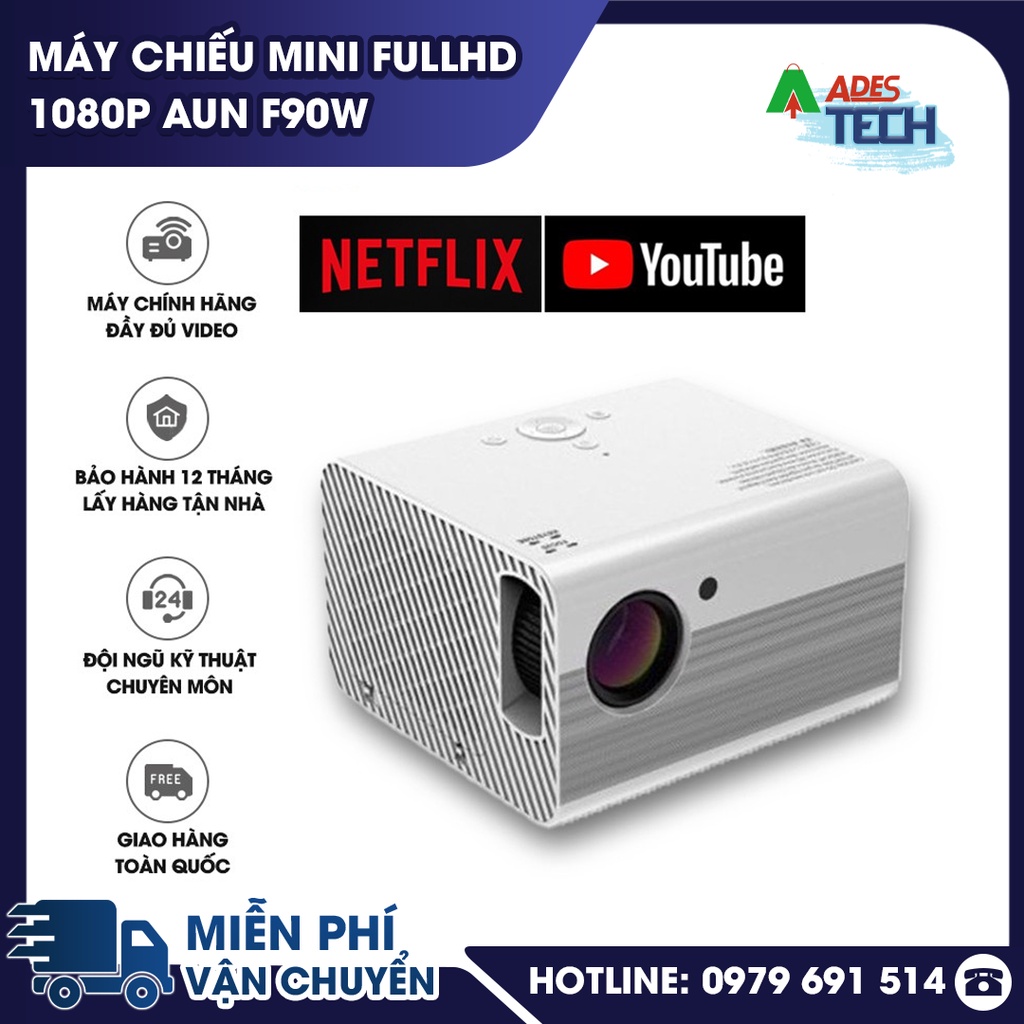 Máy chiếu mini Fullhd 1080p AUN F90w - BẢO HÀNH 12 THÁNG