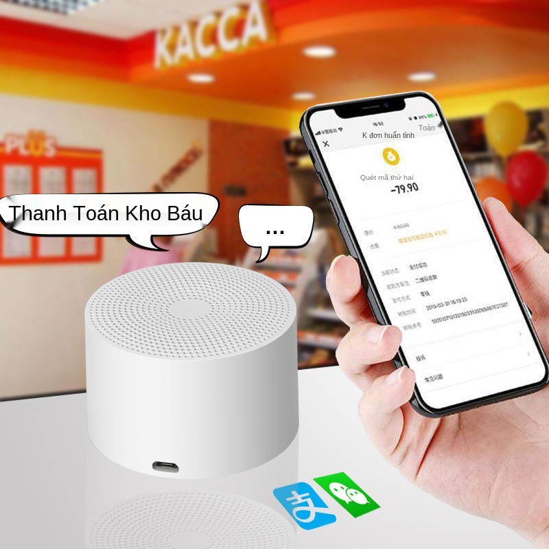 ✶Trợ lý giọng nói Xiaodu Bluetooth Âm lượng lớn Loa nhỏ Máy tính ngoài trời Không dây Mini với Micrô siêu trầm Xe