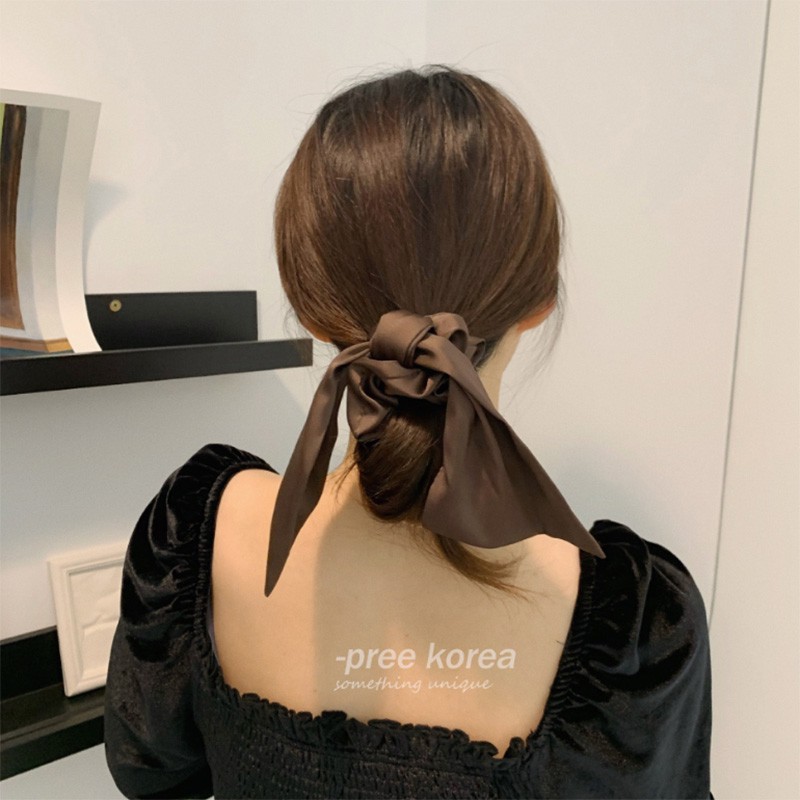 Dây buộc tóc thắt nơ ruy băng phong cách Hàn Quốc xinh xắn