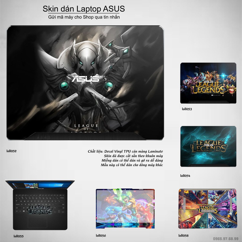 Skin dán Laptop Asus in hình Liên Minh Huyền Thoại nhiều mẫu 7 (inbox mã máy cho Shop)