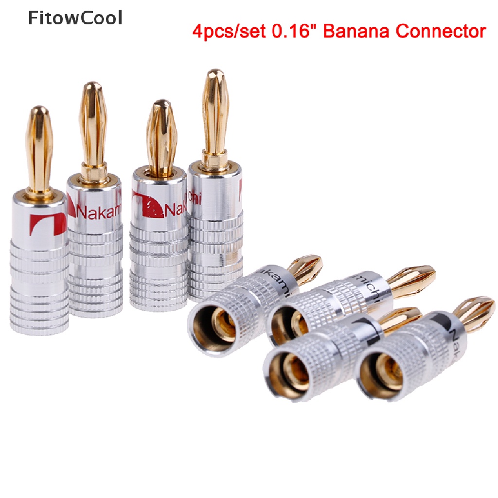 Set 4 Cặp Jack Cắm Bắp Chuối Mạ Vàng 24K Nối Loa Âm Thanh