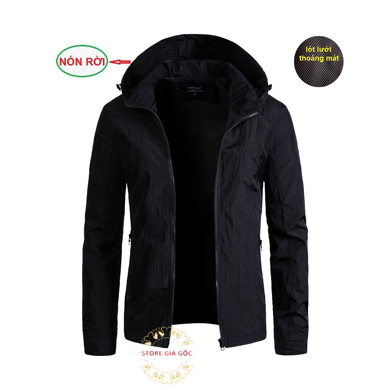 Áo khoác nam thể thao - áo khoác nam nón rời phong cách hàn quốc