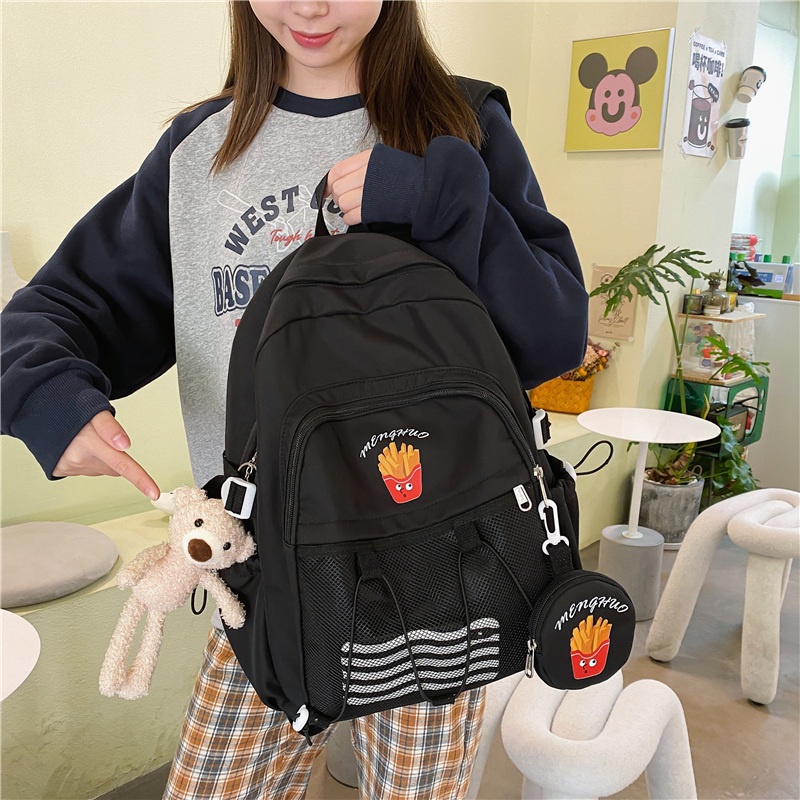 Balo đi học Prettyzys sức chứa lớn 15.6 inch phong cách Hàn Quốc 2022 cho nữ tuổi teen