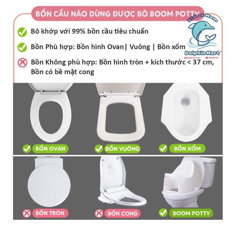 [+Tặng quà]Bô Boom Potty cho bé từ 7 tháng (8.5kg) đến 4y